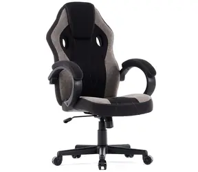 SENSE7 Prism szaro-czarny / Fotel gamingowy / tkanina / regulowany / kółka / nośność 120 kg 