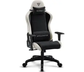 SENSE7 Spellcaster FUKU PU czarno-beżowy / Fotel gamingowy / Alcantara / regulowany / kółka / nośność 150 kg 