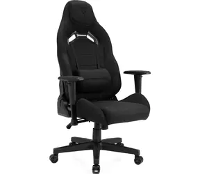SENSE7 Vanguard czarny / Fotel gamingowy / Materiał / regulowany / kółka / nośność 150 kg