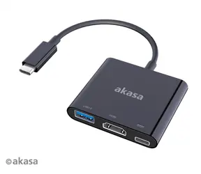 Akasa AK-CBCA01-15BK Adapter USB C do USB Type C i USB oraz HDMI 15 cm