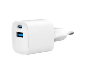 Gembird TA-UC-PDQC20-W-01 Zasilacz biały / 1x USB-C + 1x USB-A / 20W