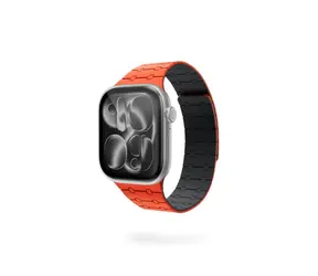 Pasek magnetyczny Epico Magnetic+ silikonowy do zegarka Apple Watch 42/44/45/46/49 mm pomarańczowy