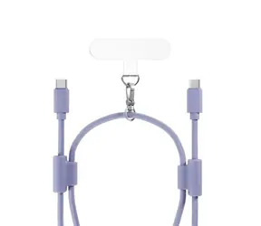 Smycz do telefonu Epico z kablem USB-C do USB-C 80-145 cm fioletowa 