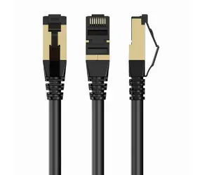 Gembird PP8-LSZHCU CAT8.1 SFTP 15m czarny / Kabel krosowy / RJ45