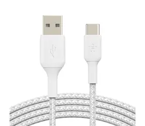 Belkin BOOST CHARGE pleciony kabel USB-A do USB-C biały / 3M