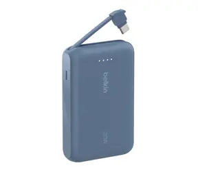 Belkin BOOST CHARGE PowerBank 10000mAh + zintegrowany kabel niebieski / 20W PD / USB-C