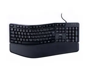 HAMA EKC-400 czarna / klawiatura ergonomiczna przewodowa / odpinana podkładka pod nadgarstki