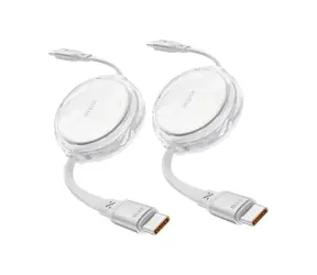 Cable USB-C iOttie zwijany, samozwijający, biały / 100 W / 2 szt. 