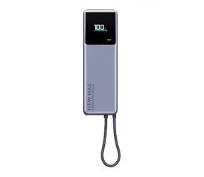 XIAOMI PowerBank 10000mAh szary / 165W / wyświetlacz / zintegrowany kabel / 1x USB-C 