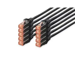 Kabel sieciowy Digitus DK-1644-010-BL-10 Cat6 S/FTP 1 m czarny 10 szt.