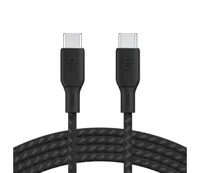 Kabel Belkin BOOST CHARGE pleciony USB-C do USB-C czarny / 100 W / 3M