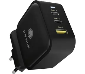Icy Box IB-PS103-PD czarny / ładowarka / 2x USB-C / 1x USB-A / PD 3.0 65W + QC 3.0 36W