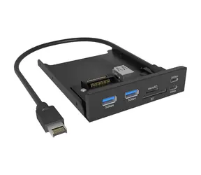 Icy Box IB-HUB1419-i3 czarny / adapter SATA do panelu przedniego / 2x USB-A / 2x USB-C / 1x gniazdo SD/microSD