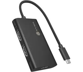 Icy Box IB-AD1030-C czarny / Adapter HDMI / 3x HDMI / 20 cm 