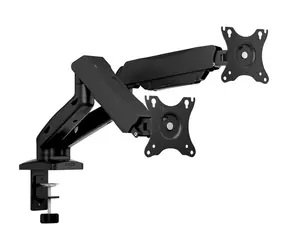 Icy Box IB-MS204-T czarny / uchwyt monitora na biurko / 2 monitory / do 32" / VESA 75x75 - 100x100 / nośność 9 kg na ramię 