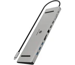 Icy Box IB-DK2106a-CPD srebrny / stacja dokująca / PD 100W / 3x USB-A 3.2 / 1x USB-C 3.2 / 1x RJ-45 / 1x VGA / 2x HDMi