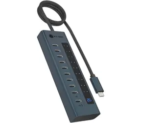 Icy Box IB-HUB1450-C31 antracytowy / Hub USB-C / PD 20 W / 10x USB-C 3.2 Gen2 