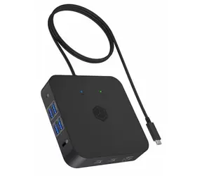 Icy Box IB-DK4090-C czarny / stacja dokująca / 3x HDMI / 4X USB-A 3.2 Gen1 / 1x RJ-45 / 2x USB-C 3.2 Gen2