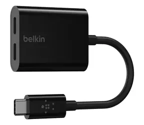 Belkin USB-C audio/zasilanie adapter czarny / 2x USB-C / 60 W