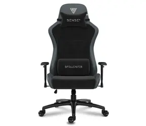 SENSE7 Spellcaster FUKU XL PU czarny / Fotel gamingowy / Alcantara / regulowany / kółka / nośność 160 kg