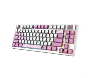 MSI FORGE GK600 TKL fioletowy / Bezprzewodowa klawiatura gamingowa / mechaniczna / RGB / USB-C / BT / układ DE