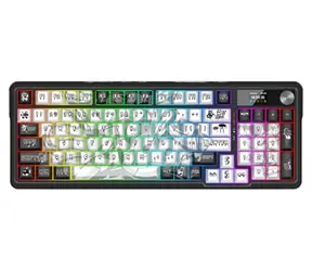 Redragon K719GF-RGB-PRO Artemis Pro biało-czarna / Bezprzewodowa klawiatura gamingowa / mechaniczna / RGB / USB / BT / US