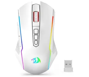 Redragon M914W-RGB NIX biała / Bezprzewodowa mysz gamingowa / optyczna / 5000 DPI / 9 przycisków / RGB / USB / RF 2,4 GHz