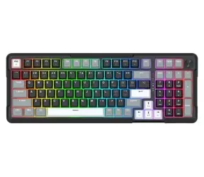 Redragon ARLOKKS QMK K742 czarna / Klawiatura gamingowa / mechaniczna / RGB / BT / USB / US