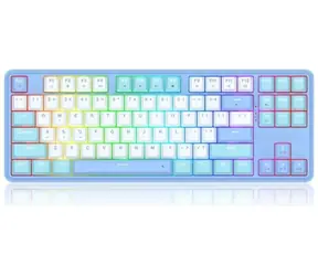 Redragon K707WBB-RGB StarBlade jasnoniebieska / Klawiatura gamingowa / mechaniczna / Mint Mambo / RGB / USB / US