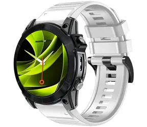 Pasek silikonowy do zegarka Mobile Origin Easy Strap do Garmin QuickFit 22 mm, biały