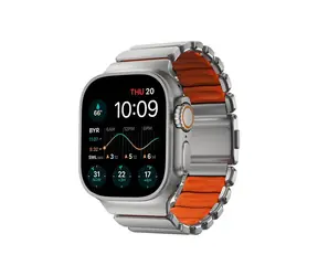 Pasek Nomad Stratos Band FKM do zegarka Apple Watch 49 mm/Ultra srebrny/pomarańczowy