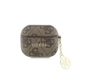 Etui Guess 4G PU Charm do AirPods 3, brązowe