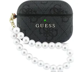 Etui Guess PU 4G Classic Logo Pearl Strap do AirPods Pro 3, czarne