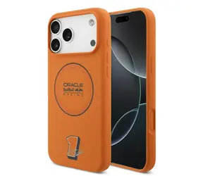 Silikonowa osłona tylna MagSafe Red Bull Blue Ring do iPhone'a 17 Pro Max w kolorze pomarańczowym