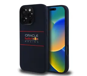 Silikonowa tylna osłona MagSafe z poziomym Logo Red Bull do iPhone'a 16 Pro Max w kolorze granatowym