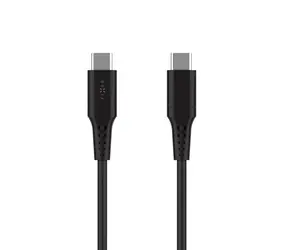FIXED Krótki kabel do ładowania i transmisji danych z płynnego silikonu ze złączami USB-C/USB-C i obsługą PD 0,3 m USB 2.0 60 W czarny
