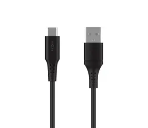 FIXED Krótki kabel do ładowania i transmisji danych z płynnego silikonu ze złączami USB/USB-C i obsługą PD 0,3 m USB 2.0 60 W czarny