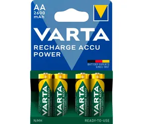 Akumulator Varta RECHARGE AA / 1,2 V / 2600 mAh / NiMH / 4 szt. / w blistrze