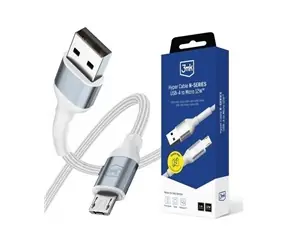 Kabel Hyper 3mk N-SERIES USB-A do Micro 1m 5V/2,4A 12W biały
