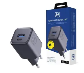 Zasilacz 3mk Hyper Charger PD / 33W / GaN / QC4+ / PPS / AFC / FCP / SCP / 1A1C czarny