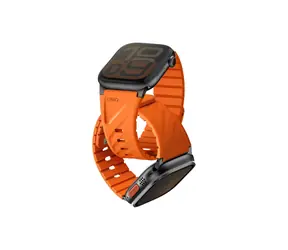 Pasek magnetyczny UNIQ Fluo do zegarka Apple Watch 49/46/45/44/42/41/40 mm, kolor Volt pomarańczowy