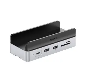 Stacja dokująca Orico MiniDock srebrna / 3x USB-C + 3x USB-A + 1x HDMI + 1x LAN + SD/TF 