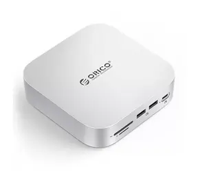 Stacja dokująca Orico MiniLink srebrna / 3x USB-C + 2x USB-A + gniazdo 3,5 mm + SD/TF + LAN 