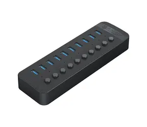 Orico CT2U3-10AB USB HUB z przełącznikami czarny / 10x USB-A 3.0 / kabel USB-A - USB-B 1m