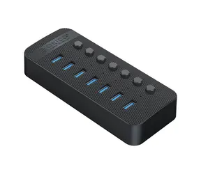 Orico CT2U3-7AB USB HUB z przełącznikami czarny / 7x USB-A 3.0 / kabel USB-A - USB-B 1m