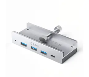 Orico MH4PC USB HUB z uchwytem zaciskowym srebrny / 3x USB-A + 1x USB-C 