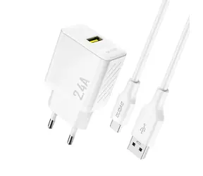 Ładowarka sieciowa Dudao A23TEU biała / USB-A / USB-C / 2,4 A