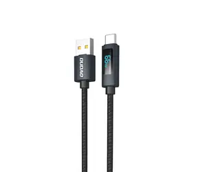 Kabel danych Dudao L7T / USB-A / USB-C / 66W / 1 m / wyświetlacz LED / czarny