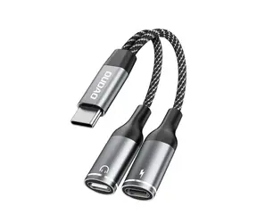Adapter Dudao L13C 2w1 / USB-C / szary