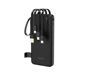 Dudao K11 10000mAh czarny / Power bank / 64W / z wbudowanymi kablami USB-A / USB-C / Lightning / Micro USB